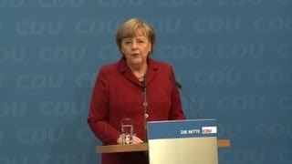 Allemagne Merkel reconnait une quotdéfaite douloureusequot [upl. by Nosbig]