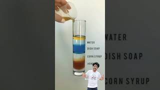 Different density liquid experiments science scienceexperiment physics chemistry shorts [upl. by Adlesirk471]