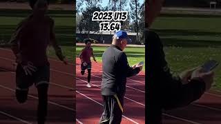 13 year old 100m Sprint Progression 1364 to 1261 [upl. by Wiltz]