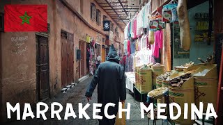 🇲🇦 Marrakech Medina Daytime 2019  Morocco Walking Tour 4K [upl. by Aneda]