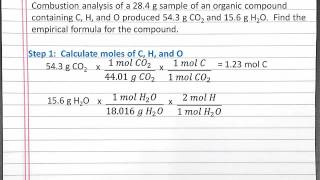 CHEMISTRY 101 Finding Empirical Formula Using Combustion Analysis for a Compound with C H O [upl. by Acirem255]