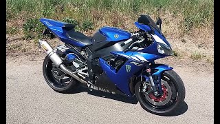 Yamaha R1 2003 5pw fork swap  wheel conversion [upl. by Daitzman]