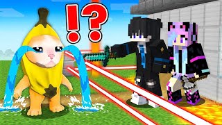 BANANA CAT vs Security House in Minecraft [upl. by Yreva541]