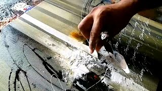 Easy Acrylic Painting Technique  Using Masking Tape  Abstract Painting  Step By Step [upl. by Pomfrey786]