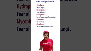 Words Ending With Phobia Part2englishenglishvocabulary vocabulary [upl. by Okoyik]