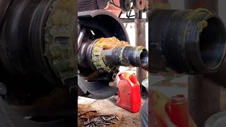 truck wheels greasing wheel grease grease truck wheels workshop shorts [upl. by Atinahs]