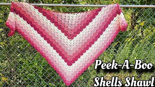 Quick and Easy Crochet Shawl Tutorial  PeekABoo Shell Shawl [upl. by Nalda]