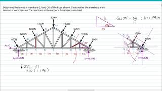 TRUSS ANALYSIS Method of Sections  Problem 1 [upl. by Shepp]