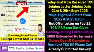 TCS Ninja Digital Smart Joining Letter Out 2022  2023 Batch TCS Joining Date  TCS Onboarding Mail [upl. by Yttap90]