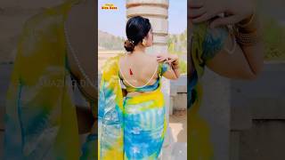 Beautiful Backless Saree Back Look💞Backless Blouse Design shorts backlesssaree lowwaistsaree [upl. by Ateiram493]