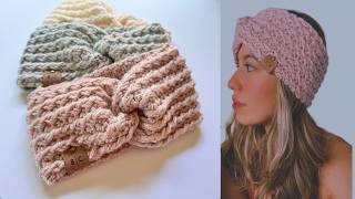 DIADEMATURBANTE TEJIDA A CROCHET PASO A PASO  WINTER HEADBAND Brennys Crochet [upl. by Irap720]