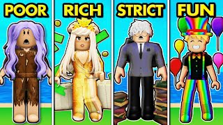 POOR vs RICH vs STRICT vs FUN FAMILY Roblox Brookhaven Rp [upl. by Sudaorb]