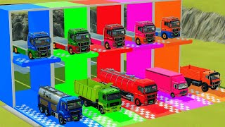 TRANSPORTING ALL POLICE CARS AMBULANCE FIRE TRUCK MONSTER TRUCK COLORFUL CARS WITH TRUCK FS22 [upl. by Nnaer]