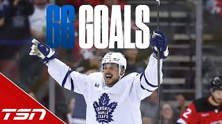 Auston Matthews scores 66th goal of the season [upl. by Ynnaej]