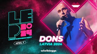 🇱🇻 Dons quotHollowquot Latvia 2024  LIVE  London Eurovision Party 2024 [upl. by Maer]