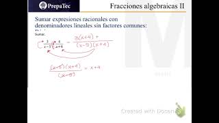 Sumar expresiones racionales con denominadores lineales sin factores comunes básico ALEKS [upl. by Alejo459]