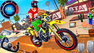 Bike Stunt Mega Ramp Racer 3D  Extreme Motocross Dirt Bike Racing  Android GamePlay [upl. by Enillebyam]