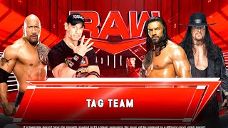 John Cena  The Rock vs Undertaker  Roman Reigns Tag Team  WWE 2K23  Ultra Realistic RTX 4090 [upl. by Nonnah]