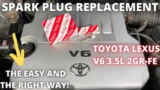 How to change spark plugs on V6 Toyota and Lexus 2GRFE 35L engine [upl. by Bogart]