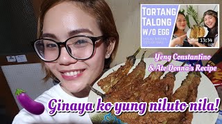 Tortang Talong wo Egg by Yeng Constantino amp Ate Donna Crispy Fry Eggplant Philippines  Kitkat GB [upl. by Kingston]