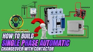 How to Build Automatic Changeover Switch with One Contactor acs atsswitch [upl. by Amalburga]