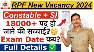 RPF New Recruitment 2024  RPF Constable amp SI Exam Date 2024  RPF Constable amp SI Post Increase 2024 [upl. by Hamilah]