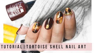 TUTORIAL  TORTOISE SHELL NAIL ART CND Shellac Gel Polish [upl. by Patt691]