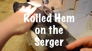 Sewing How To Rolled Hem on the Serger for Chiffon and Stretch Fabrics [upl. by Lesnah]