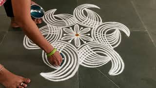 Vinayagar Chaturthi 32 padi kolam  Simple muggulu designs easy rangoli designs [upl. by Ahsiak824]