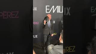 Director Jacques Audiard Arrives at Emilia Perez Red Carpet Premiere in Los Angeles [upl. by Enetsirk]