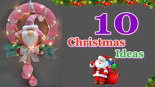 10 Easy Christmas wreath 2024 idea from different material  DIY Christmas craft idea🎄462 [upl. by Hametaf]