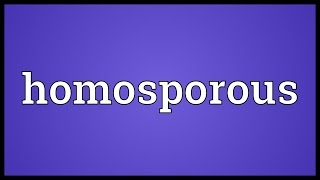 Homosporous Meaning [upl. by Assilen]