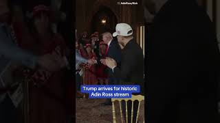 Trump arrives for historic Adin Ross stream [upl. by Ahtebbat]