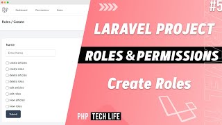 Laravel Roles amp Permissions Project  5 Create Roles  Spatie  PHP Tech Life Hindi [upl. by Llig6]