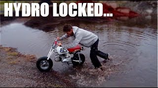 THE PIT BIKE IS HYDRO LOCKED  DIRT BIKE PROBLEMS [upl. by Inar]