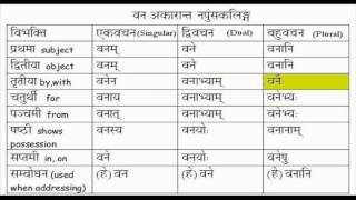 Learn Sanskrit Vibhakti Declension of Van Neuter अकारान्त noun word [upl. by Ayotahs]