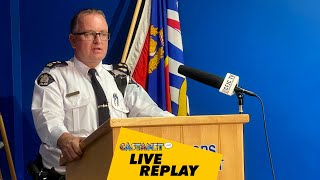 LIVE REPLAY Kamloops police provide gang war update [upl. by Myrilla]