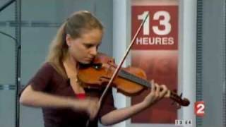 Julia Fischer performs Ysaye Solo sonata 14 live on French TV killing a microphone [upl. by Netsirhk]