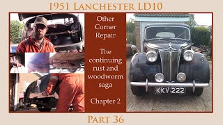 1951 Lanchester LD10  Rear Corner Repair part 2 [upl. by Ifar706]