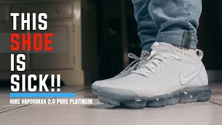 Nike Vapormax Flyknit 20 Pure Platinum  Triple White Vapormax [upl. by Robet]