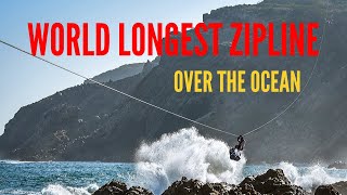 World Longest Zipline Over the Ocean  Mossel Bay South Africa [upl. by Ahsinav]