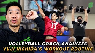 Coach Analyzes Yuji Nishida Workout Routine  Strength Training For Volleyball [upl. by Ettennaej]