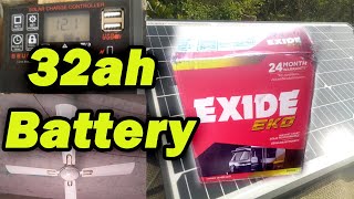 32AH Exide Battery useing  Solar Fan  Solar Panel [upl. by Jose661]