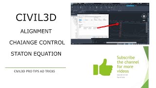 Civil 3D  Alignment Chainage Control and Station Equation [upl. by Aikin]