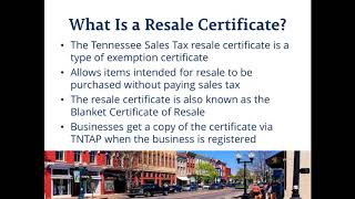 Using the Tennessee Sales Tax Resale Certificate [upl. by Suirad]