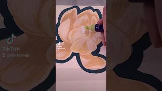 Painting a Magnolia with acrylicmarkers acrylicmarker sketchbook [upl. by Birchard]