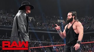 The Undertaker returns to silence “rapping” Elias Raw April 8 2019 [upl. by Doubler]