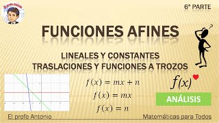 Cómo representar funciones LINEALES AFINES y CONSTANTES TRASLACIONES de funciones [upl. by Sheryl900]