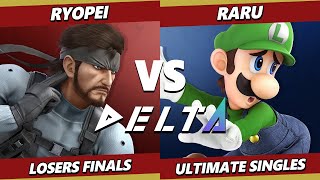 Delta 9 LOSERS FINALS  Ryopei Snake Vs Raru Luigi Smash Ultimate  SSBU [upl. by David]