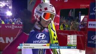 Kamil Stoch 130 m  Konkurs drużynowy  II seria 4 grupa  MŚ Predazzo  K120  02032013 [upl. by Melloney]